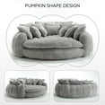 thumbnail image 6 of 81'' Oversized Chenille Upholstered Sofa Bed, Comfy Sleeper Chair Sofa Couch, Boneless Couch with Deep Seat, Large Round Chaise Lounge Chair Indoor, Loveseat Cloud Couches for Living Room (Light Grey), 6 of 9