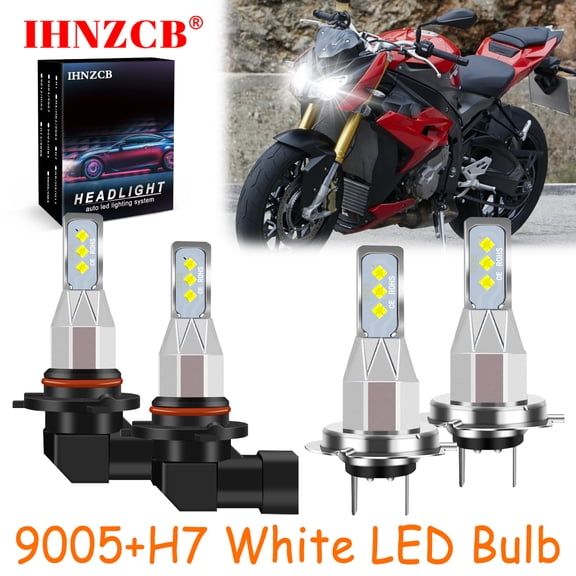 IHNZCB for BMW S1000R 2014-2017 9005 H7 LED Headlights Bulb High Low Beam White LXB,Motorcycle Light,Y02