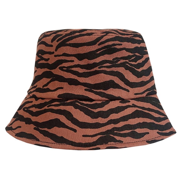 COSMOBETTY Stylish Zebra Stripe Fisherman Hat Lightweight Sun Hat For Beach Vacation Black