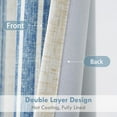 thumbnail image 4 of DriftAway Chris Vertical Striped Pattern Linen Blend Lined Thermal Insulated Blackout and Room Darkening Linen Curtains for Farmhouse Printed 2 Panels 52 Inch by 102 Inch Jean Navy, 4 of 8