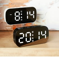 Gmluru Digital Clock For Classroom Digital Alarm Clock Simples LED Large Digital Display Fashion Multi-set Alarm Clock Features Desktop Bedside Study Kitchen Mirror Clock (white)