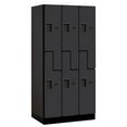 thumbnail image 3 of 12" Wide Double Tier 'S' Style Designer Wood Locker - 3 Wide - 6 Feet High - 21 Inches Deep - Black, 3 of 4