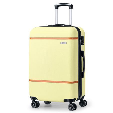 ANTAKO 24 Inch Luggage, Airline Approved, ABS+PC Hardside Suitcase with TSA Lock Spinner Wheels, Cream