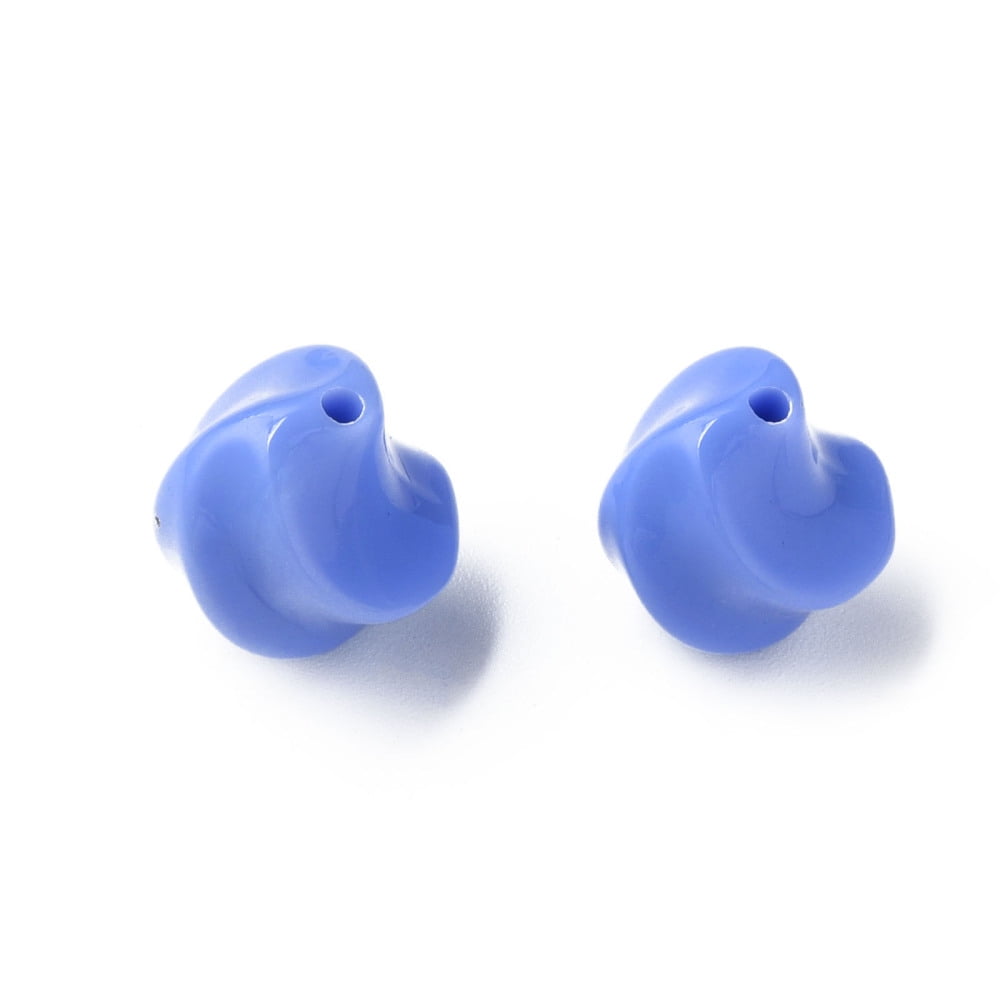 Opaque Acrylic Beads Twist Cornflower Blue 14.5x14x14mm Hole: 1.6mm about 390pcs/500g