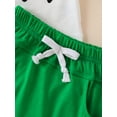 thumbnail image 6 of Toddler Girl Boy 2 Piece Summer Outfits Clover Letter Print Short Sleeve Shirt and Elastic Shorts Set, 6 of 9