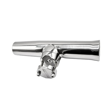 Marine City Boat Stainless-Steel Clamp-on Fishing Rod Holder for Rail 1 inches to 1-1/2 inches Dia. Medium