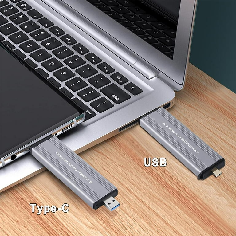 M2 SSD Case to USB Type C 3.1 Dual NVME PCIe NGFF SATA External m.2  Enclosure