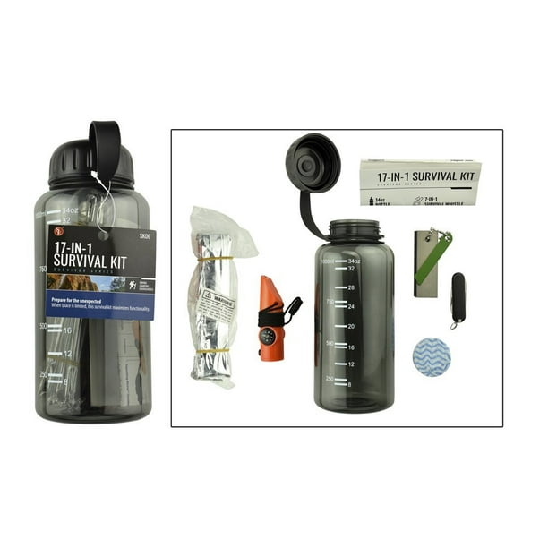 EMERGENCY DISASTER EARTHQUAKE SURVIVAL KIT IN A WATER BOTTLE Water