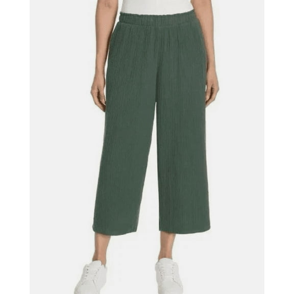 Jessica Simpson Women's Gauze Ankle Pants, Green, Small