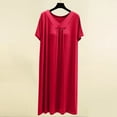 thumbnail image 5 of Diufon Nightgowns for Women Soft Thin Short Sleeve V Neck Pleated Pajamas Dress Casual Home Sleepwear, 5 of 5