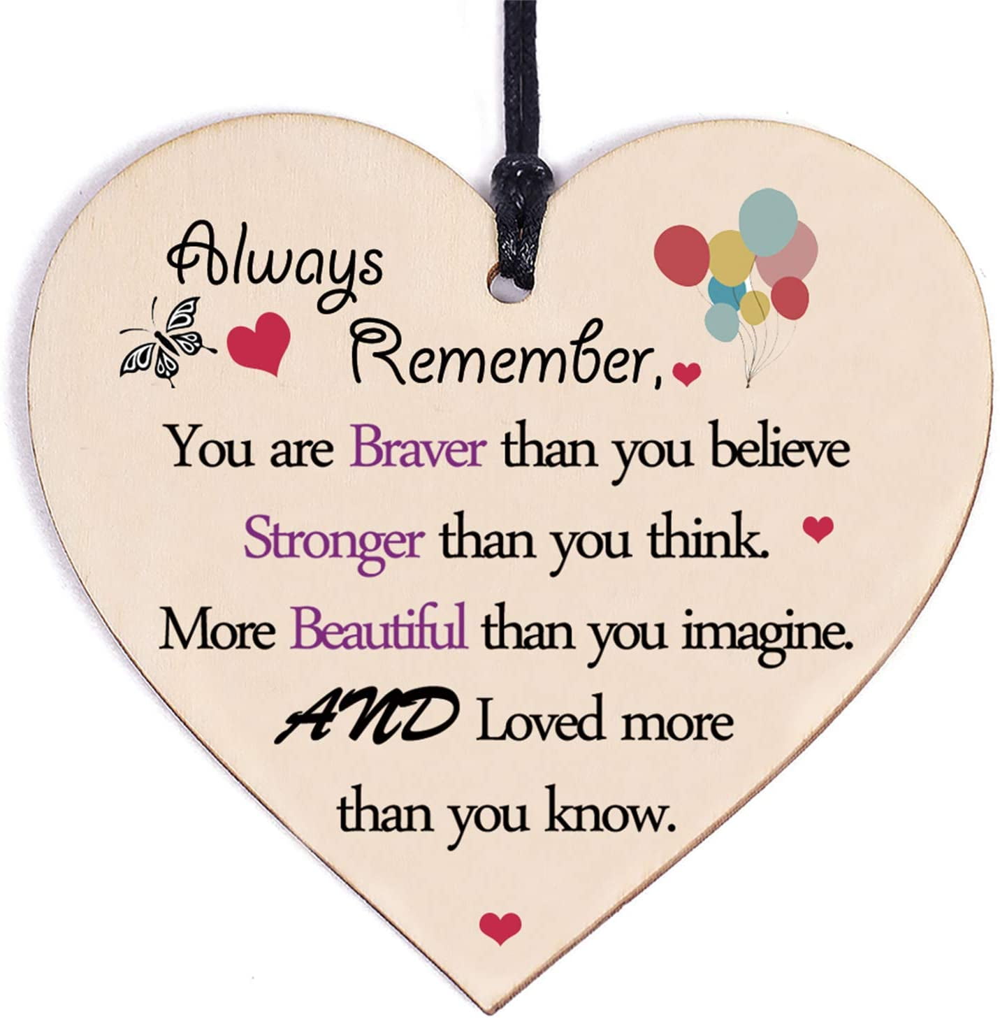 Personalised Plaque Braver than you think Daughter Sister Gift Wooden Plaque