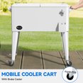 thumbnail image 5 of Dextrus 80 Quart OutdDextrus 80 Quart Outdoor Rolling Cooler Cart with Bottle Opener Drainage, White, 5 of 5