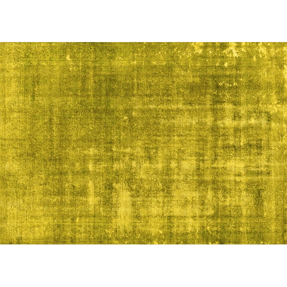 Ahgly Company Machine Washable Indoor Rectangle Persian Yellow Traditional Area Rugs, 5' x 7'