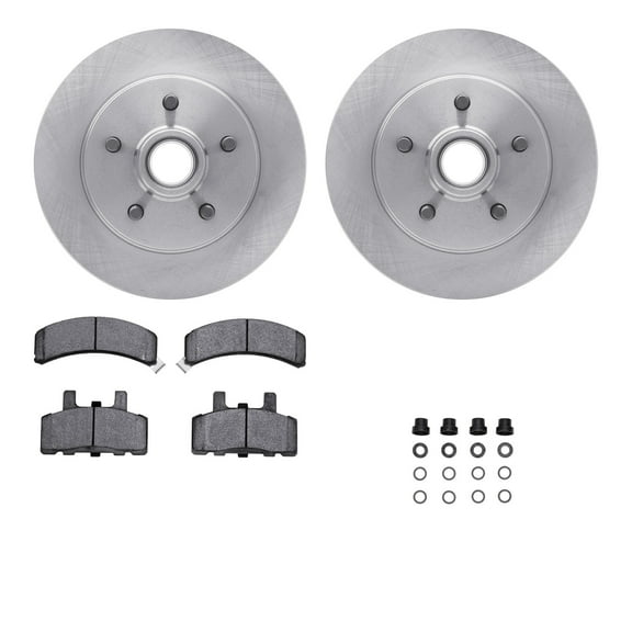 Dynamic Friction Company Front Brake Rotors with Heavy Duty Brake Pads includes Hardware 6212-48126
