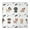 Cute Dogs, variant on Dogs with Pioneer Flower Square Fitted Tablecloth with Elastic Edge,Square Table Cover,Washable Elastic Table Cover for Home Kitchen Party Decor 34"x34"