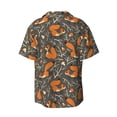 thumbnail image 2 of Xecao offers the Fox And Mushroom for Men's Casual Short-sleeved Shirt, a button-up collared shirt with a pocket, perfect for beach vacations and yacht travel in the X-Large size., 2 of 7