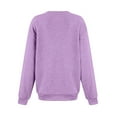 thumbnail image 5 of Rlmidhb 2025 Sweatshirts for Women Basic Purple Long Sleeve Solid Color Long Loose Pullover Tops Round Neck Fleece Sweatshirt, 5 of 7