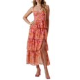 thumbnail image 1 of Womens Slip Layered Maxi Dress Floral Sleeveless Backless Beach Hawaiian Split Slit Long Dress, 1 of 5