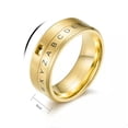 thumbnail image 2 of 8MM Titanium Steel Letters Numbers Spinner Band Mens Brushed Gift Ring Size 7-11, 2 of 9