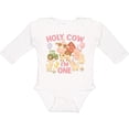 thumbnail image 3 of Inktastic Holy Cow I'm One Little Girls Farm Animals Birthday Boys or Girls Long Sleeve Baby Bodysuit, 3 of 5