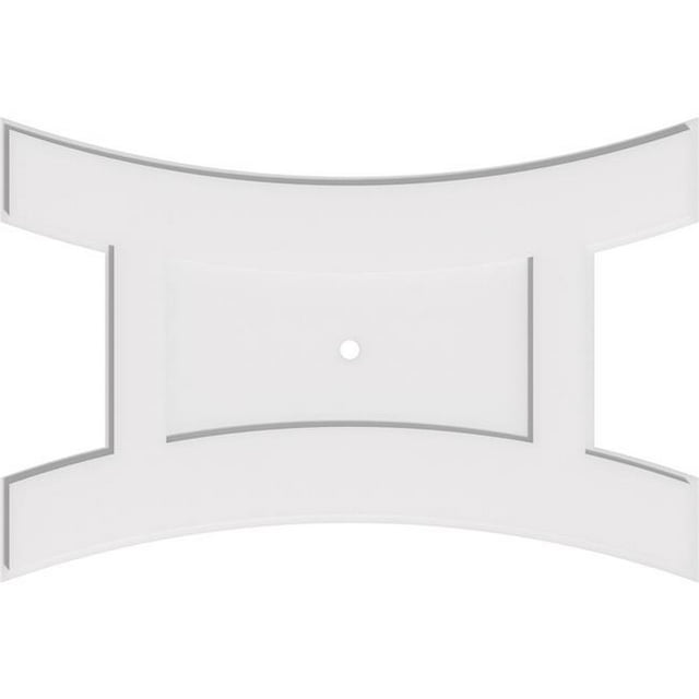 Ekena Millwork CMP36X24HN-01000 1 in. ID x 7.75 in. Rectangle Havre Architectural Grade Médaillon de Plafond Contemporain PVC