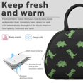 thumbnail image 3 of Dinosaur and Silhouette Black Pattern Insulated Lunch Bag,Leakproof Large Capacity Lunch Box for Work,Picnic or Travel,11.4 X 6.7 X 8.3 Inches, 3 of 6