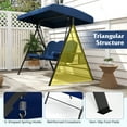 thumbnail image 6 of Gymax 3-Seat Patio Swing Chair w/ Adjustable Canopy Thickened Cushions Pillow Outdooor Navy, 6 of 8