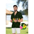 thumbnail image 2 of HAPPY BAY Men's Hawaiian Shirts Short Sleeve Button Down Shirt Mens Hawaii Shirts Boho Vacation Casual Summer Beach Shirts for Men Funny XL Tropical, Black, 2 of 6