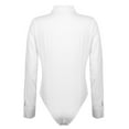 thumbnail image 3 of MSemis Women's One-Piece Long Sleeve Button Down Easy Care Work Bodysuit Shirt, 3 of 6