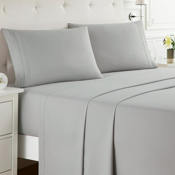 Clara Clark Deep Pocket 4 Piece Bed Sheets Set, Hotel Luxury Soft  Microfiber Cool & Breathable Bed Sheet Set, Queen Size, Silver Gray -  Walmart.com