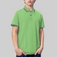 thumbnail image 5 of KAUOD Short Sleeve Polo Shirts for Boys School 𝗨niform Striped Loose Fit Pullover Tops Trendy Casual Preppy Shirt, 5 of 8