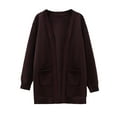 thumbnail image 4 of LTTVQM Girls Long Cardigan Sweaters Kids Oversized Open Front Knit Outerwear with Pockets Coffee 9-10 Years, 4 of 5
