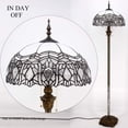 thumbnail image 3 of Tiffany Style Floor Standing Lamp W16H64 Inch Tall White Bend Stained Glass Shade 2E26 Antique Reading Lighting Resin Base S508W LAMPS Bedroom Living Room Bedside Coffee Table Lover Gifts, 3 of 8