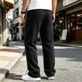 thumbnail image 4 of Lmueinov Men's Waffle Knit Wide Leg Sweatpants Elastic Waist With Drawstring Front Pleats With Deep Side Pockets For Fall And Winter Wear, S-3XL, 4 of 6
