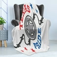 thumbnail image 4 of Texas Star Soft Flannel Fleece Throw Blanket, Lone Star and Barb Wire United States of America South Motif, Cozy Plush for Indoor and Outdoor Use, 60" x 80", Vermilion Pale Grey, by Ambesonne, 4 of 5