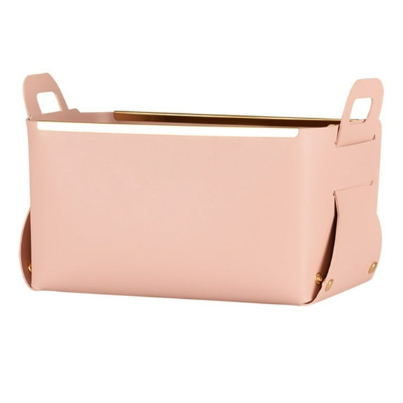 Grandest Birch Storage Basket Eco-friendly Space-saving Faux Leather Foldable Storage Bin Supplies for Home Multifunction Long Ser