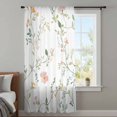 thumbnail image 4 of Watercolor Wildflowers Sheer Curtains 45 Inches Long, Spring Botanical Branches Floral Light Filering Curtains, Breathable Simi Curtain Privacy Drapes for Kitchen Bathroom Small Window Treatment, 4 of 9