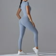 thumbnail image 5 of DHFJKG Womens Yoga Jumpsuits Workout Onesie Summer Gym Short Sleeve Zip Front High Neck Buttery Soft Tummy Control Stylish One-Pieces, 5 of 5