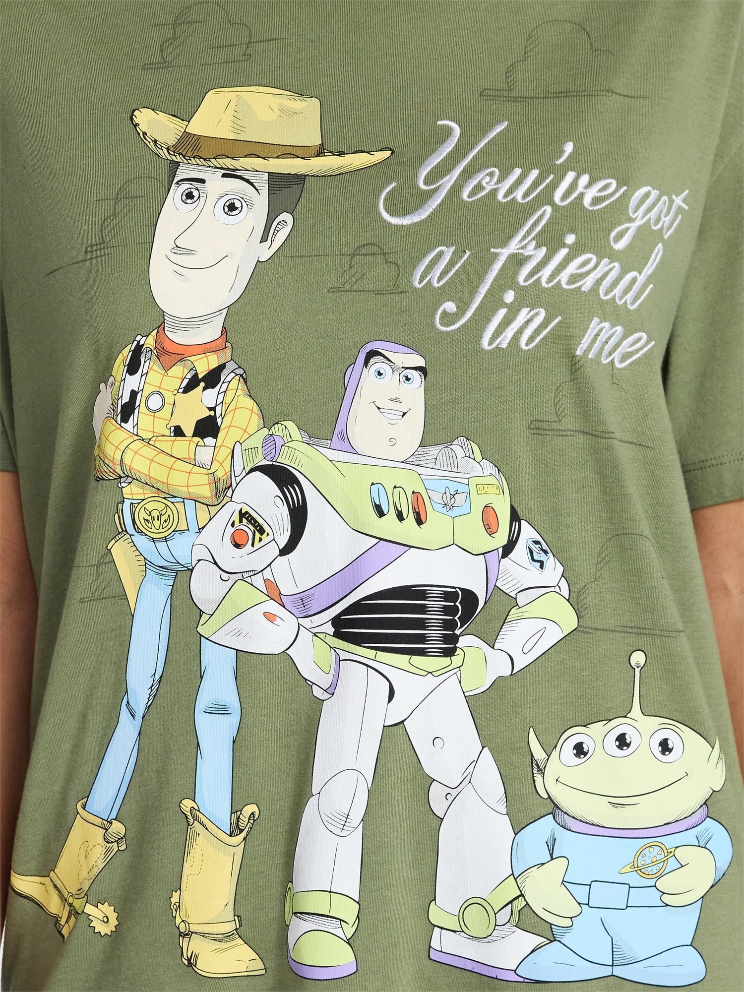 Toy Story Women's Gang Graphic Tee with Short Sleeves, Sizes XXS-XXL