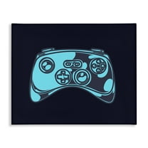Stupell Industries Gaming Controller on Black Entertainment Painting Wrapped Canvas Art Print Wall Art, 30 x 24