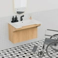 thumbnail image 6 of GGISHA Floating Bathroom Vanity with Sink,Wall-Mount Stone Resin,Wood Cabinet Ada Compliant,Modern Hand Support for Seniors, Handicap, 6 of 7