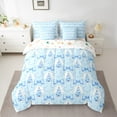 thumbnail image 2 of jejeloiu Ribbon Bow Tie Bedding Comforter Set 7pcs,Cartoon Xmas Tree Queen Bedding Sets,Blue White Queen Sheet Sets For Boy Kids,Microfiber Bedroom Decor Reversible, 2 of 8