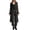 Black, variant on Women's Floral Lace Cardigan Vintage Boho Ruffle Duster Cover Up Deep V Neck Long Sleeve Semi Sheer Breathable Open Front Maxi Length