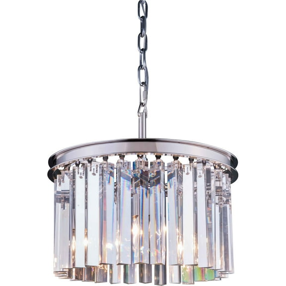 Pendant Lamp SYDNEY 3-Light Polished Nickel Clear Crystal Royal Cut New  EL-3360