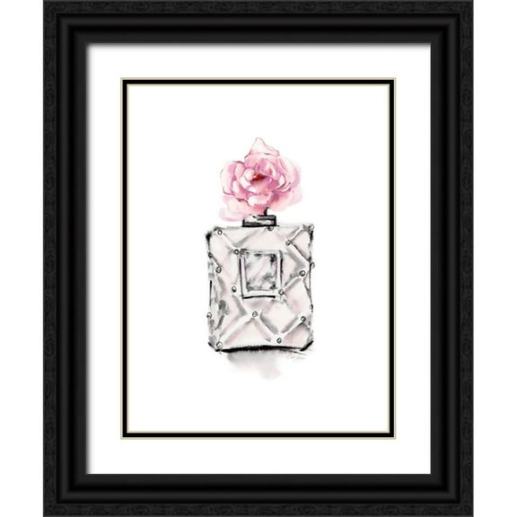 Chang, Stella 12x14 Black Ornate Wood Framed with Double Matting Museum Art Print Titled - Perfume Bottle