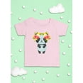 thumbnail image 3 of Cute Panda With Floral Wreath T-Shirt Infant -Image by Shutterstock,  12 Months, 3 of 4