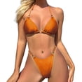 thumbnail image 4 of MIKETAI Bikinis sexy para mujer 2 piezas Bikini correa de espagueti trajes de baño de color sólido traje de baño triángulo traje de baño, 4 of 4