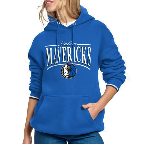 Women's Starter Blue Dallas Mavericks Arch Stripe Fleece Hoodie