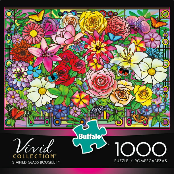 Buffalo Games - Vivid - Stained Glass Bouquet - 1000 Piece Jigsaw Puzzle