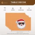 thumbnail image 2 of Cartoon Style Christmas Durable Placemats Deco for Restaurant Dining Table Coffee Table Santa Claus with Glasses and Hat Home Entrance Mat Washable Heat-Resistant Porch Mats Pack Of 6 17.7x13 Inches, 2 of 5